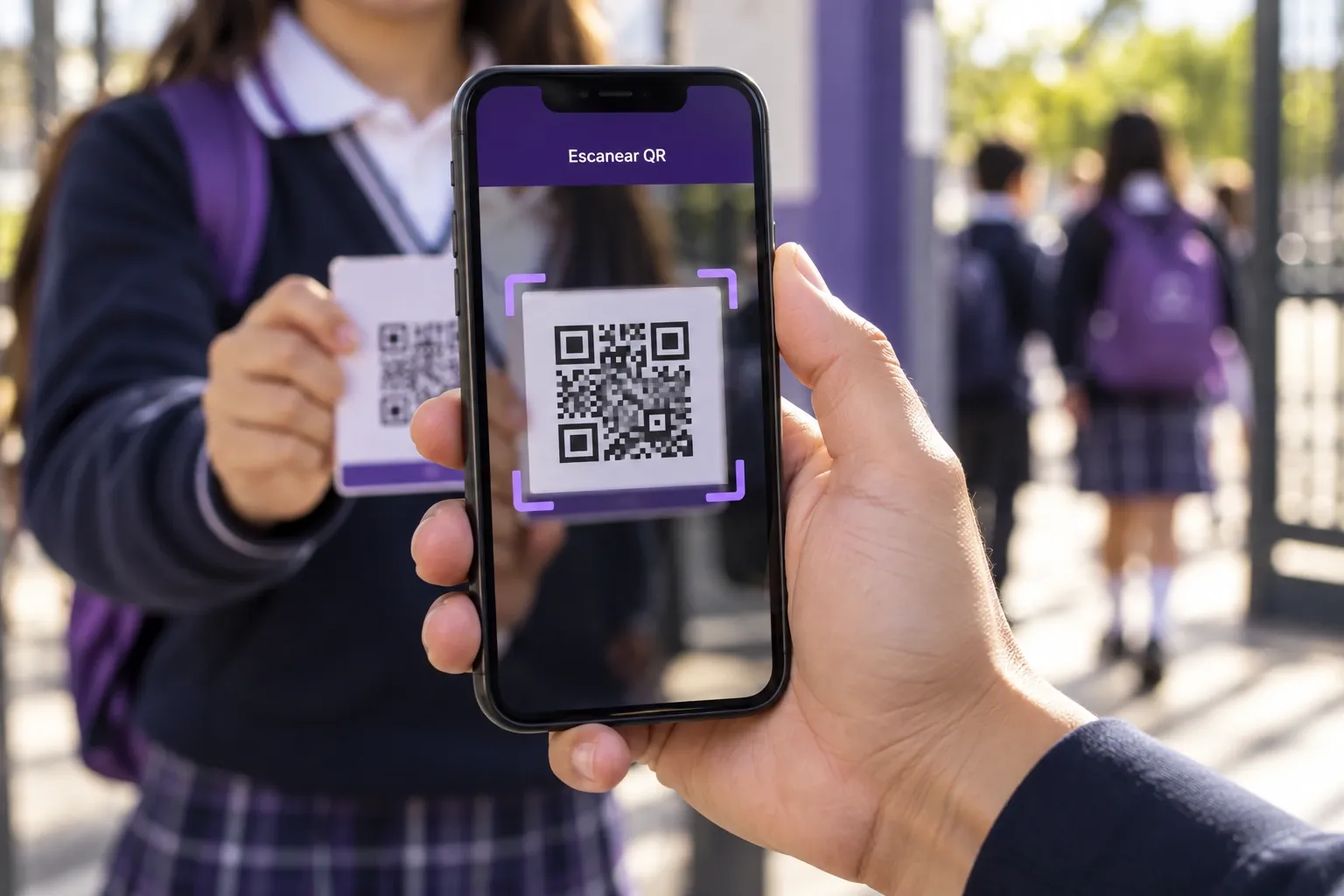 Escaneo del QR desde la app en un celular